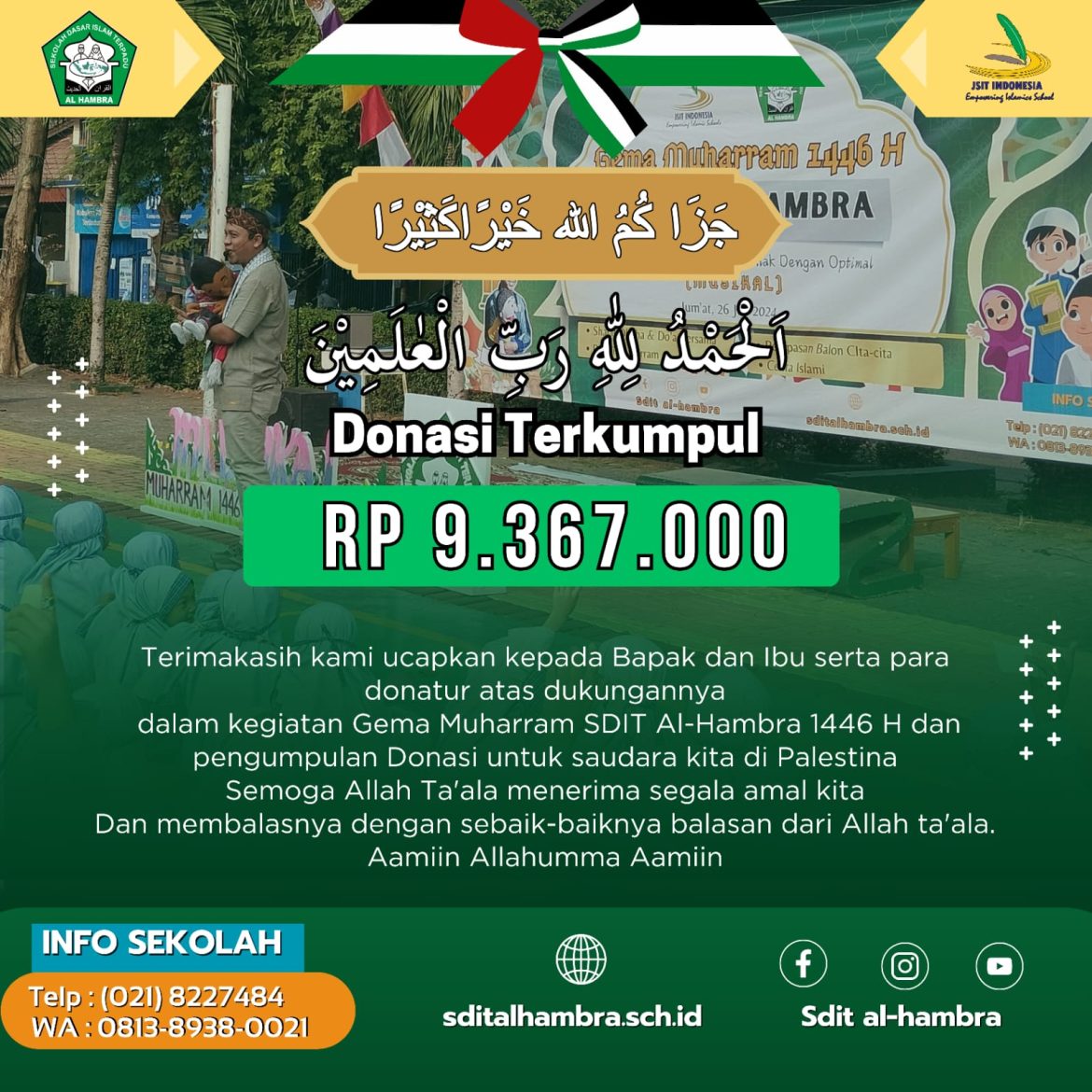 Donasi SDIT Al-Hambra untuk Palestina